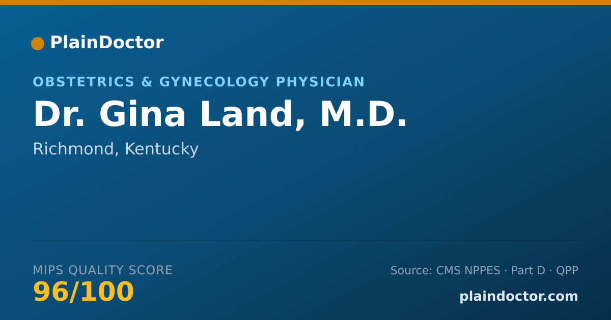 Shareable card for Gina Land, M.D. - Obstetrics & Gynecology Physician, Richmond, KY
