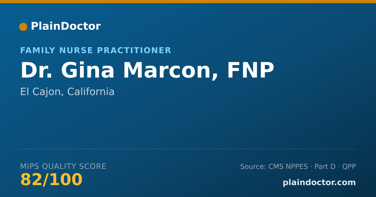 Shareable card for Gina Marcon, FNP - Family Nurse Practitioner, El Cajon, CA