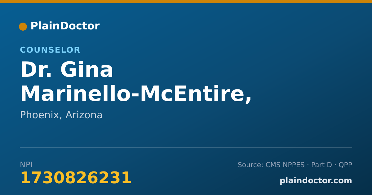 Shareable card for Gina Marinello-McEntire, LPC - Counselor, Phoenix, AZ