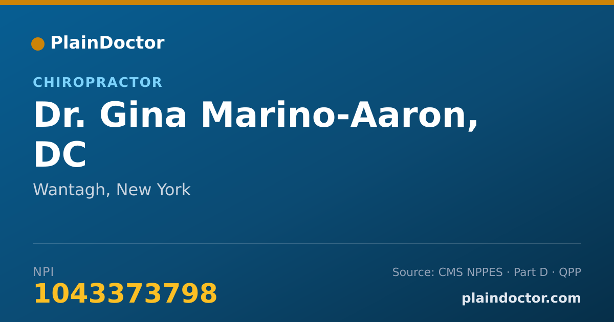 Shareable card for Gina Marino-Aaron, DC - Chiropractor, Wantagh, NY