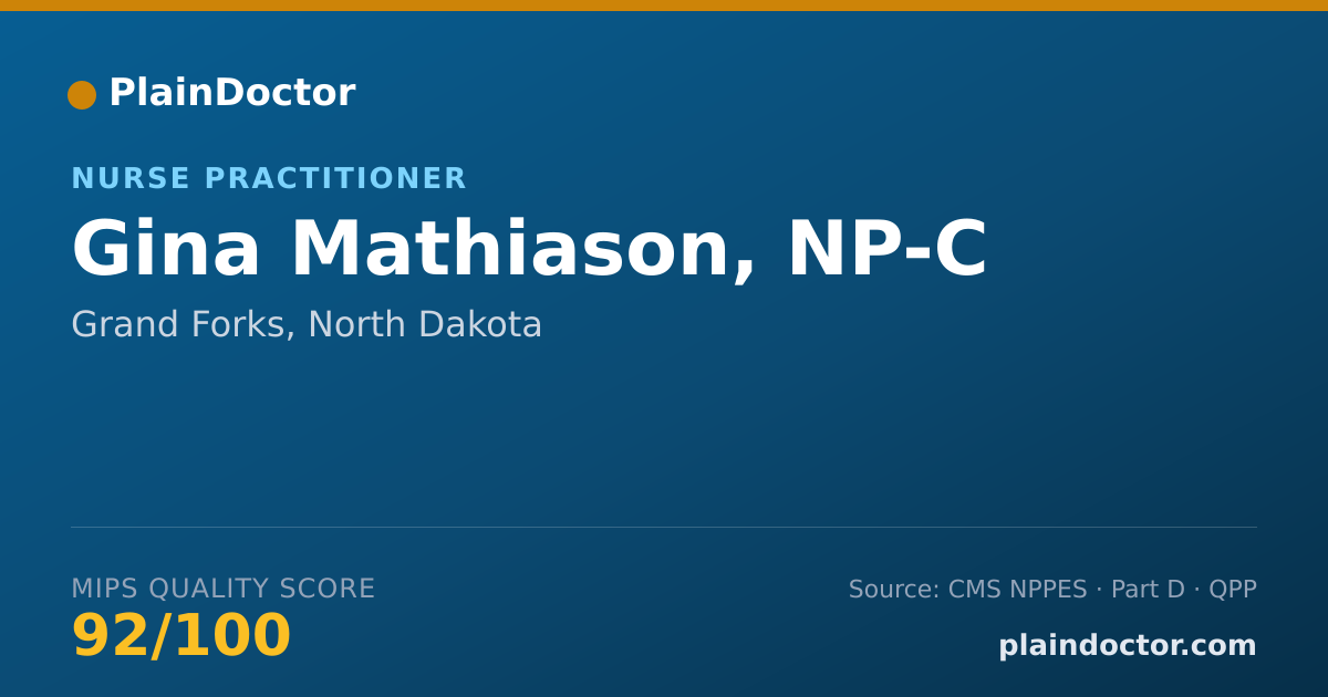 Shareable card for Gina Mathiason, NP-C - Nurse Practitioner, Grand Forks, ND