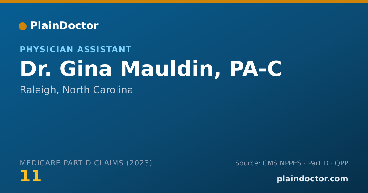 Shareable card for Gina Mauldin, PA-C - Physician Assistant, Raleigh, NC
