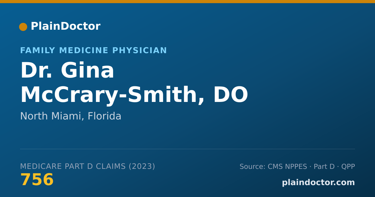 Shareable card for Gina McCrary-Smith, DO - Family Medicine Physician, North Miami, FL