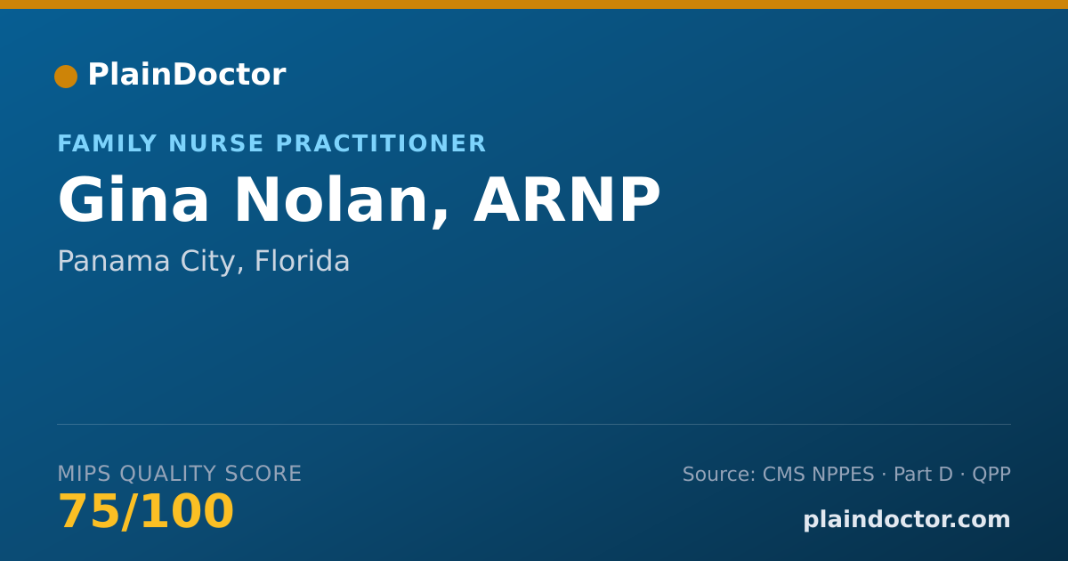 Shareable card for Gina Nolan, ARNP - Family Nurse Practitioner, Panama City, FL