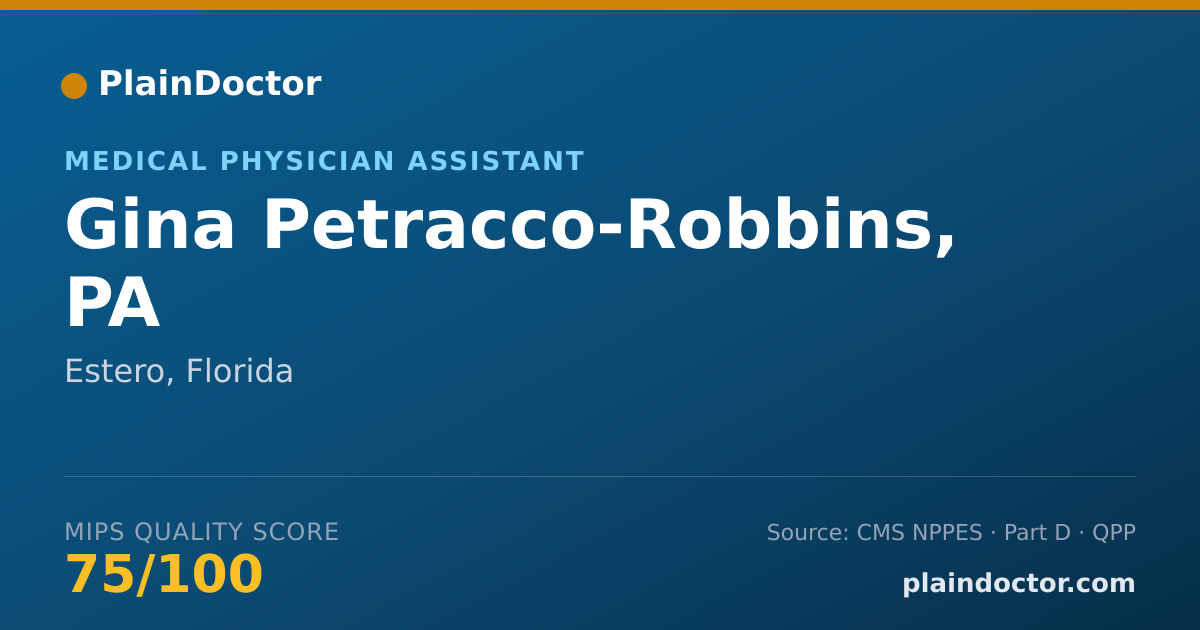 Shareable card for Gina Petracco-Robbins, PA - Medical Physician Assistant, Estero, FL