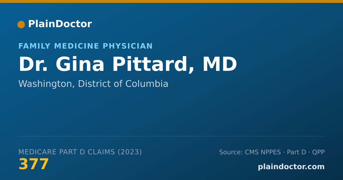 Shareable card for Gina Pittard, MD - Family Medicine Physician, Washington, DC