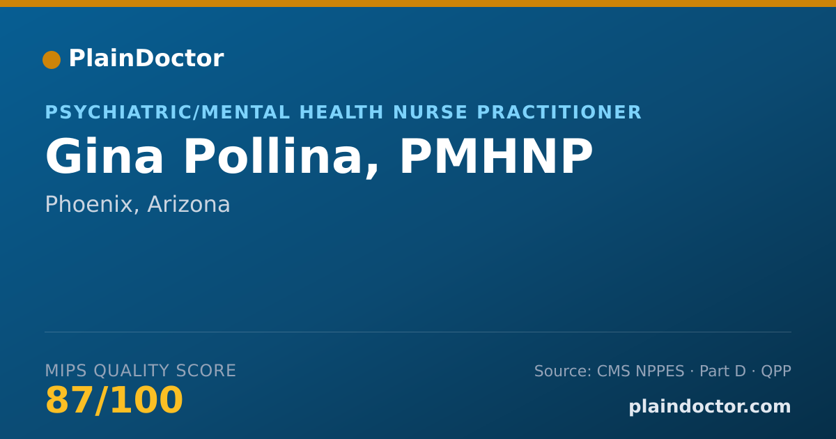 Shareable card for Gina Pollina, PMHNP - Psychiatric/Mental Health Nurse Practitioner, Phoenix, AZ