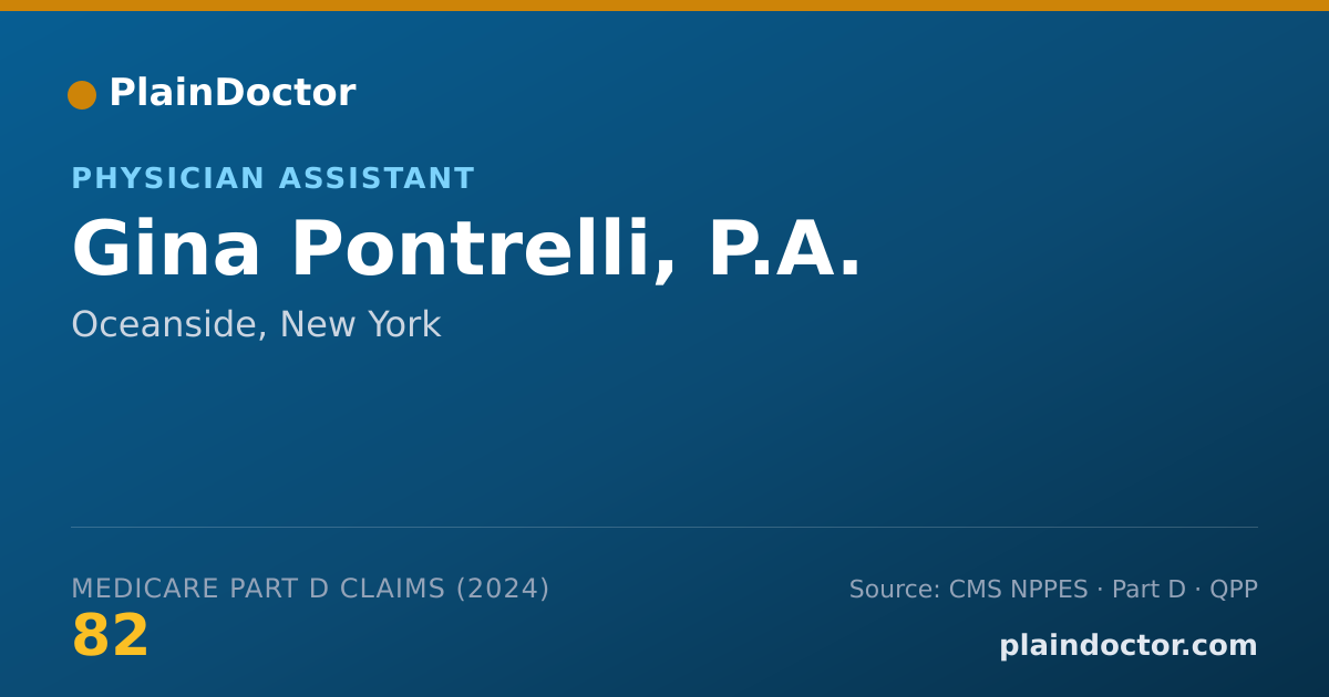 Shareable card for Gina Pontrelli, P.A. - Physician Assistant, Oceanside, NY