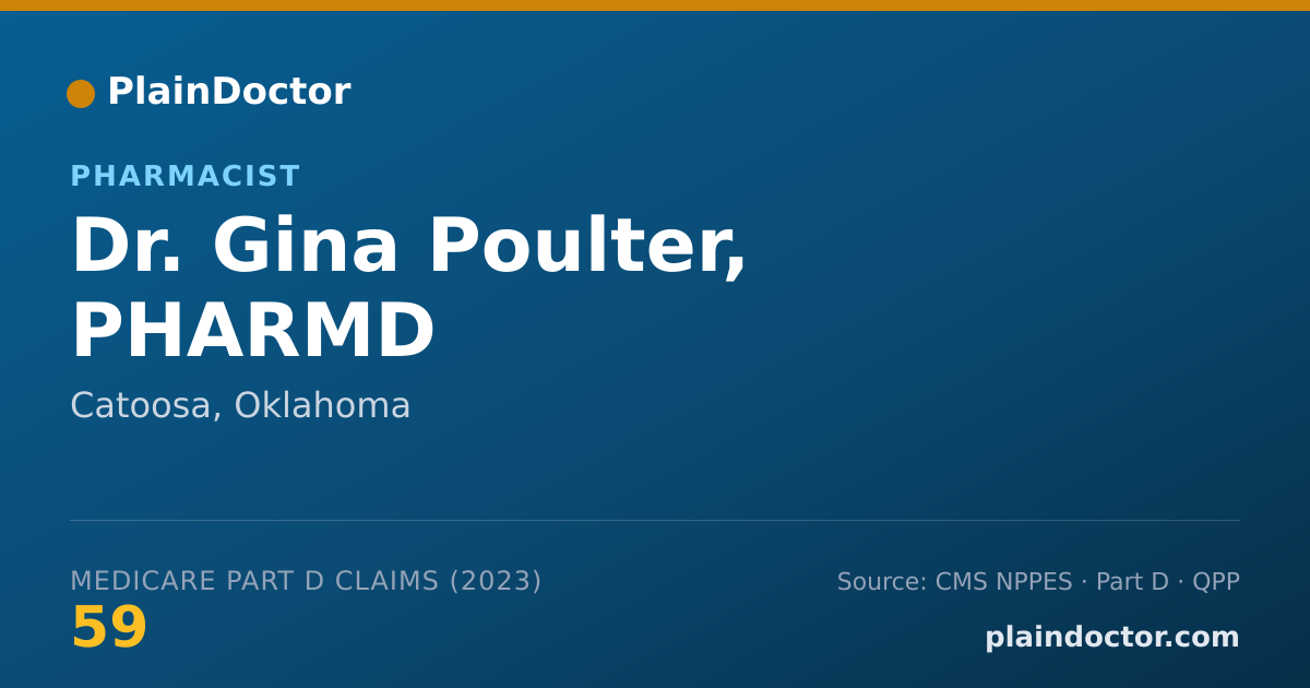Shareable card for Gina Poulter, PHARMD - Pharmacist, Catoosa, OK