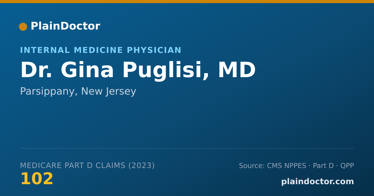Shareable card for Gina Puglisi, MD - Internal Medicine Physician, Parsippany, NJ