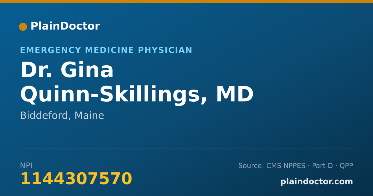 Shareable card for Gina Quinn-Skillings, MD - Emergency Medicine Physician, Biddeford, ME