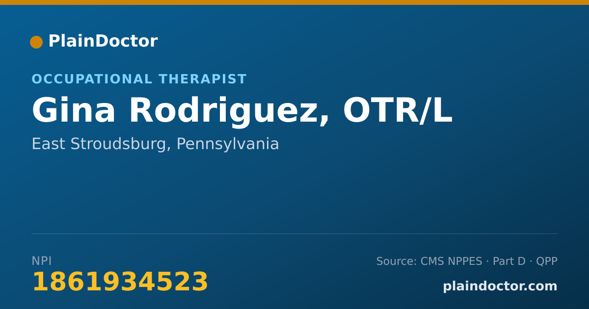 Shareable card for Gina Rodriguez, OTR/L - Occupational Therapist, East Stroudsburg, PA