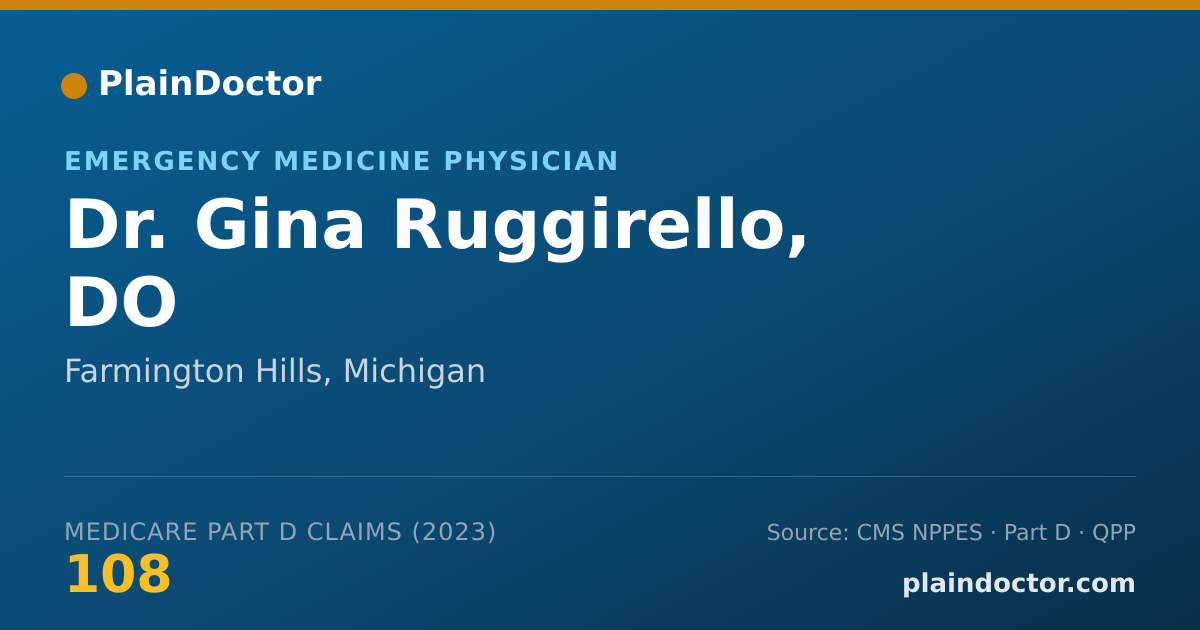Shareable card for Gina Ruggirello, DO - Emergency Medicine Physician, Farmington Hills, MI