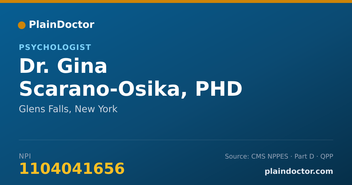 Shareable card for Gina Scarano-Osika, PHD - Psychologist, Glens Falls, NY