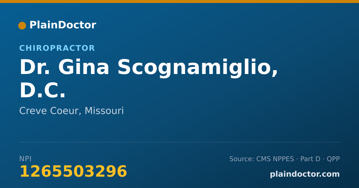 Shareable card for Gina Scognamiglio, D.C. - Chiropractor, Creve Coeur, MO