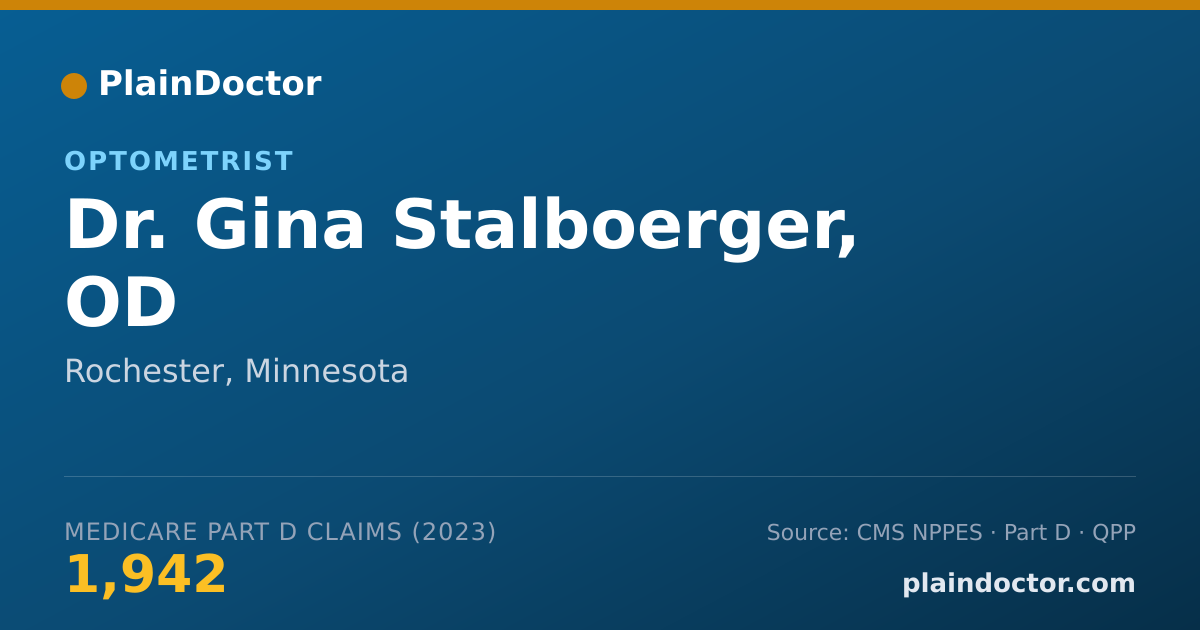 Shareable card for Gina Stalboerger, OD - Optometrist, Rochester, MN