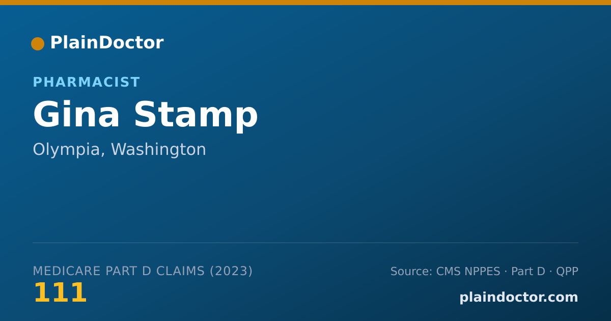 Shareable card for Gina Stamp - Pharmacist, Olympia, WA
