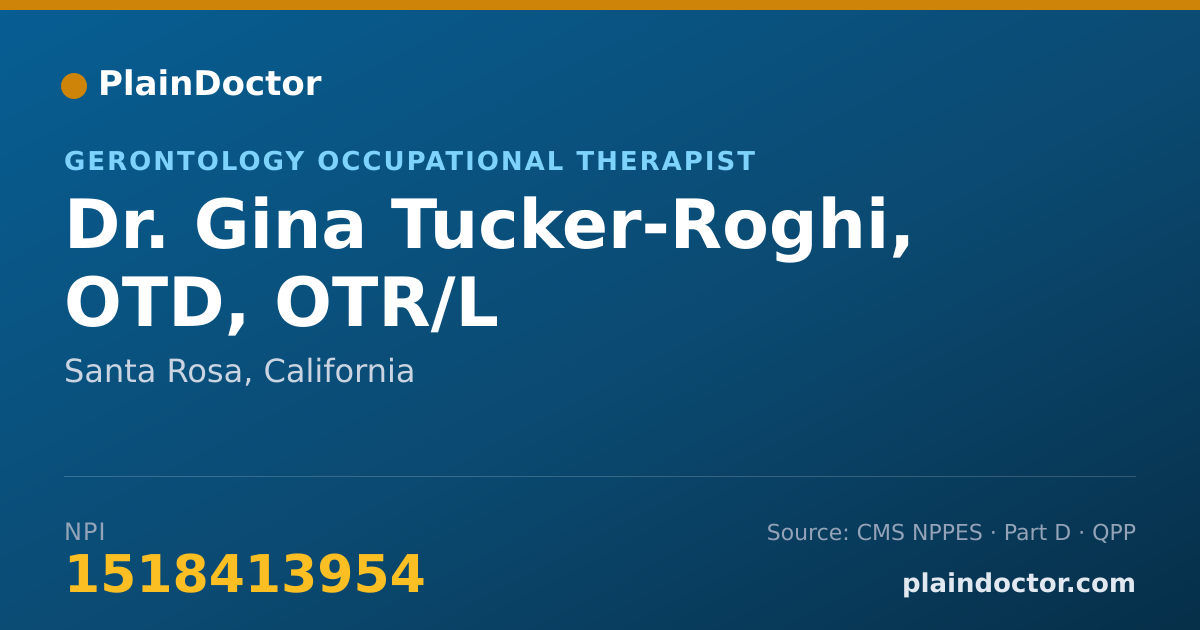 Shareable card for Gina Tucker-Roghi, OTD, OTR/L - Gerontology Occupational Therapist, Santa Rosa, CA