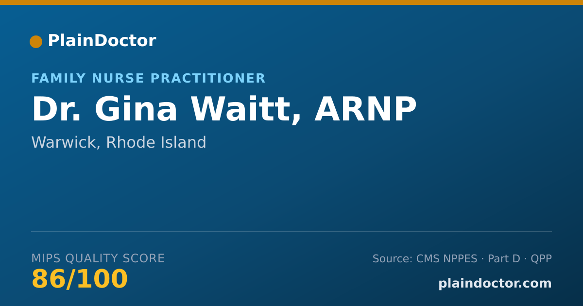 Shareable card for Gina Waitt, ARNP - Family Nurse Practitioner, Warwick, RI