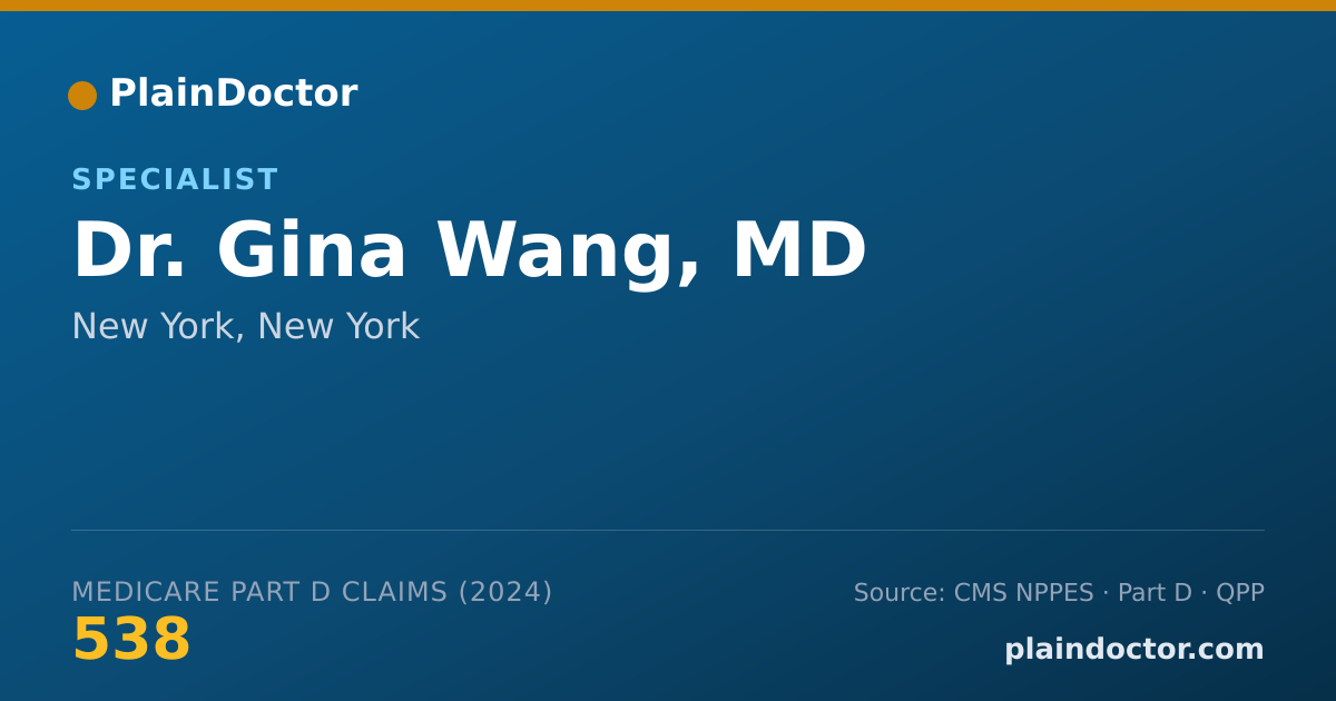 Shareable card for Gina Wang, MD - Specialist, New York, NY