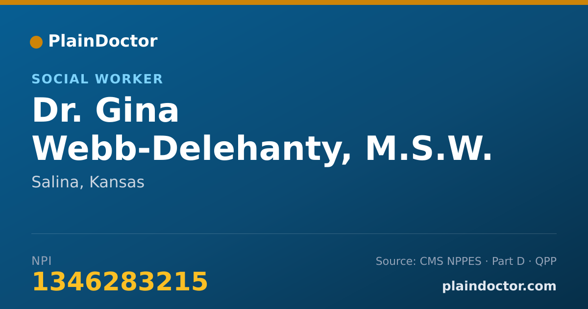 Shareable card for Gina Webb-Delehanty, M.S.W. - Social Worker, Salina, KS