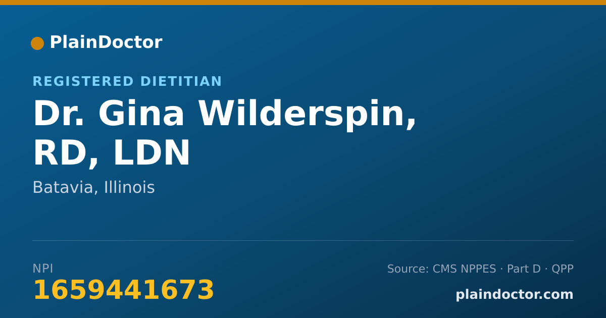Shareable card for Gina Wilderspin, RD, LDN - Registered Dietitian, Batavia, IL