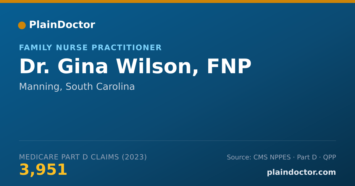 Shareable card for Gina Wilson, FNP - Family Nurse Practitioner, Manning, SC