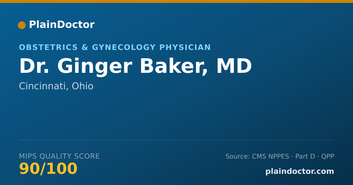 Shareable card for Ginger Baker, MD - Obstetrics & Gynecology Physician, Cincinnati, OH