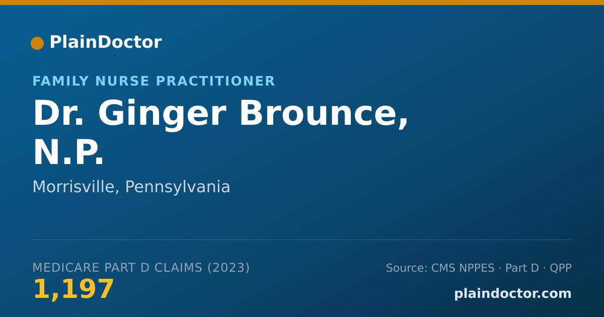 Shareable card for Ginger Brounce, N.P. - Family Nurse Practitioner, Morrisville, PA
