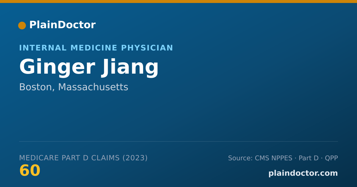 Shareable card for Ginger Jiang - Internal Medicine Physician, Boston, MA