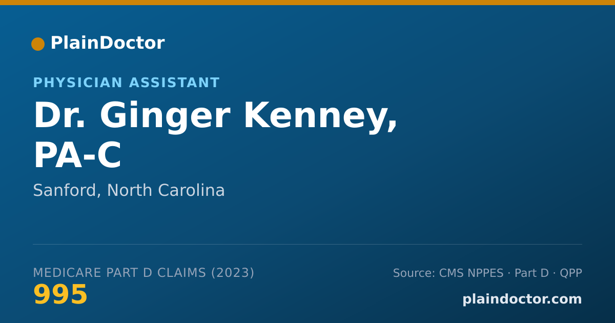 Shareable card for Ginger Kenney, PA-C - Physician Assistant, Sanford, NC