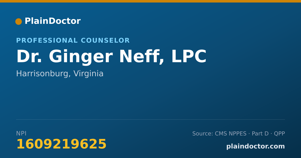 Shareable card for Ginger Neff, LPC - Professional Counselor, Harrisonburg, VA