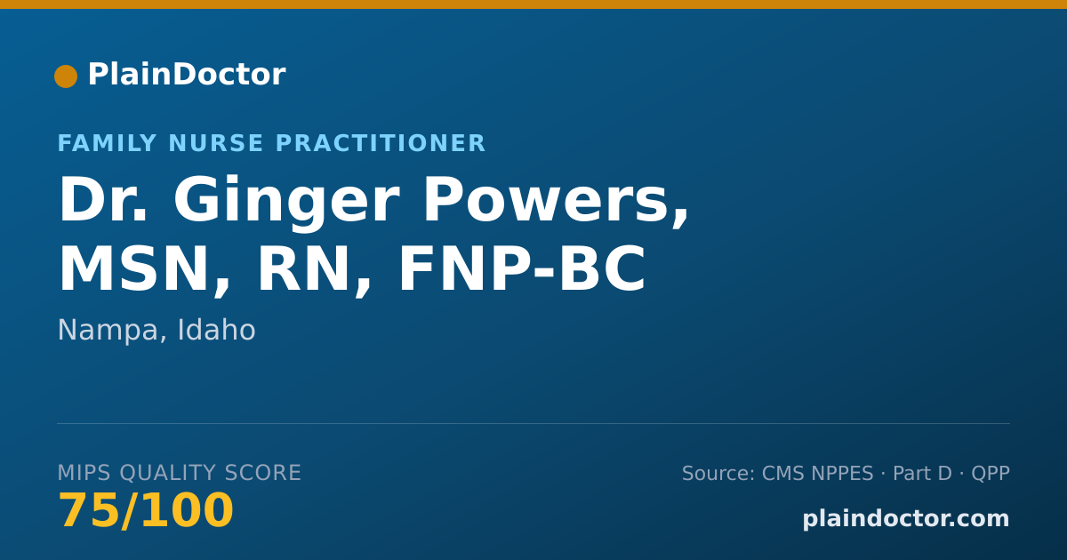 Shareable card for Ginger Powers, MSN, RN, FNP-BC - Family Nurse Practitioner, Nampa, ID
