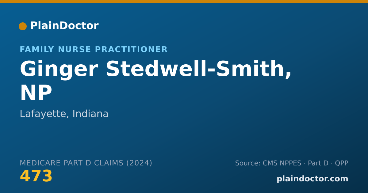 Shareable card for Ginger Stedwell-Smith, NP - Family Nurse Practitioner, Lafayette, IN