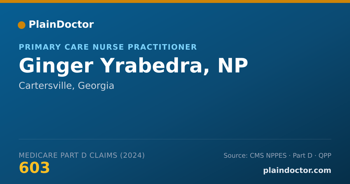 Shareable card for Ginger Yrabedra, NP - Primary Care Nurse Practitioner, Cartersville, GA