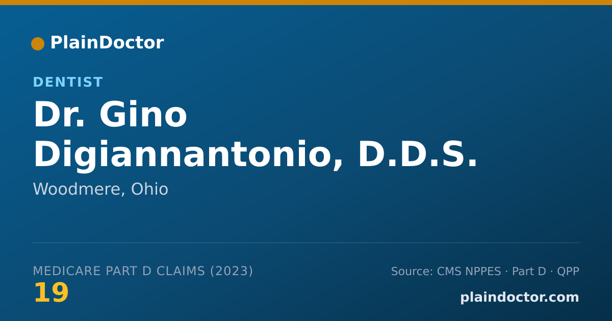 Shareable card for Gino Digiannantonio, D.D.S. - Dentist, Woodmere, OH