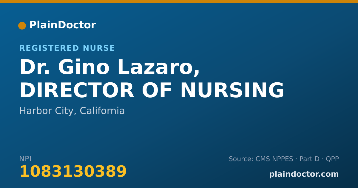 Shareable card for Gino Lazaro, DIRECTOR OF NURSING - Registered Nurse, Harbor City, CA