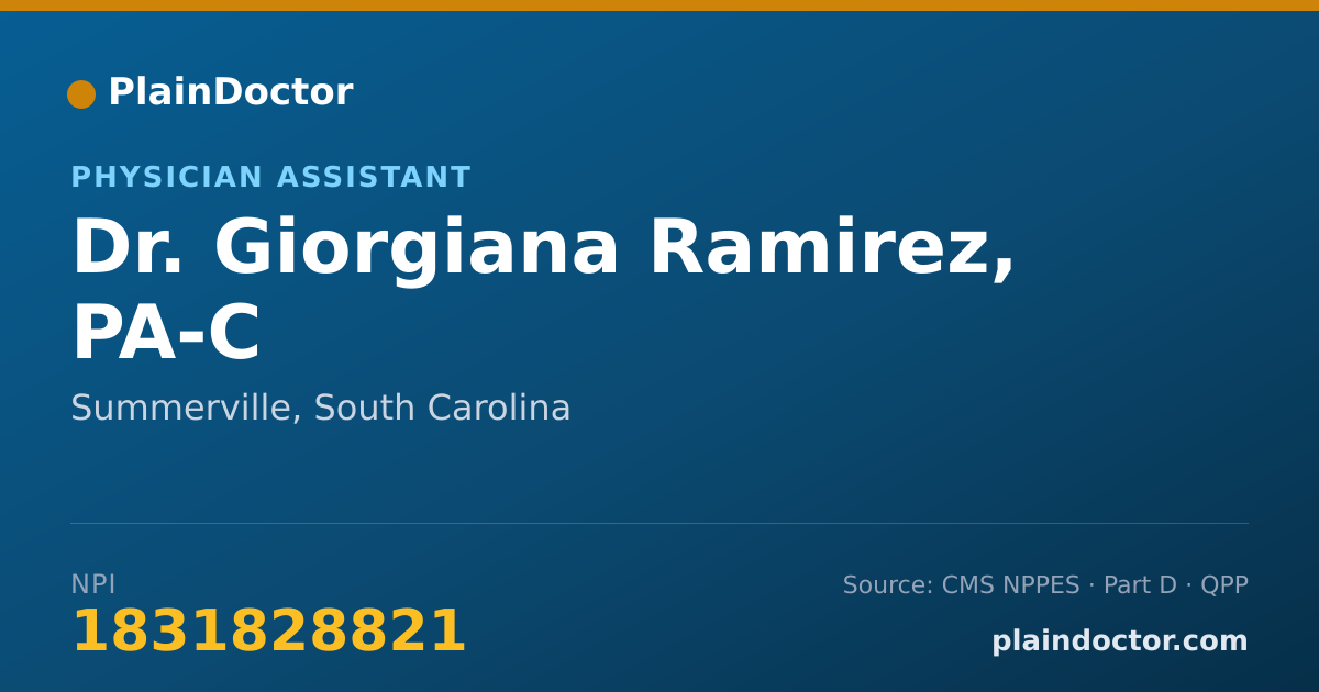 Shareable card for Giorgiana Ramirez, PA-C - Physician Assistant, Summerville, SC