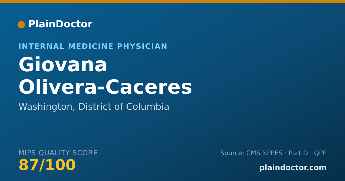 Shareable card for Giovana Olivera-Caceres - Internal Medicine Physician, Washington, DC