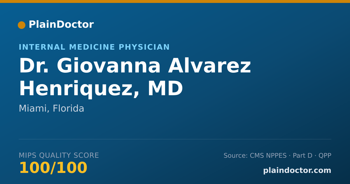 Shareable card for Giovanna Alvarez Henriquez, MD - Internal Medicine Physician, Miami, FL