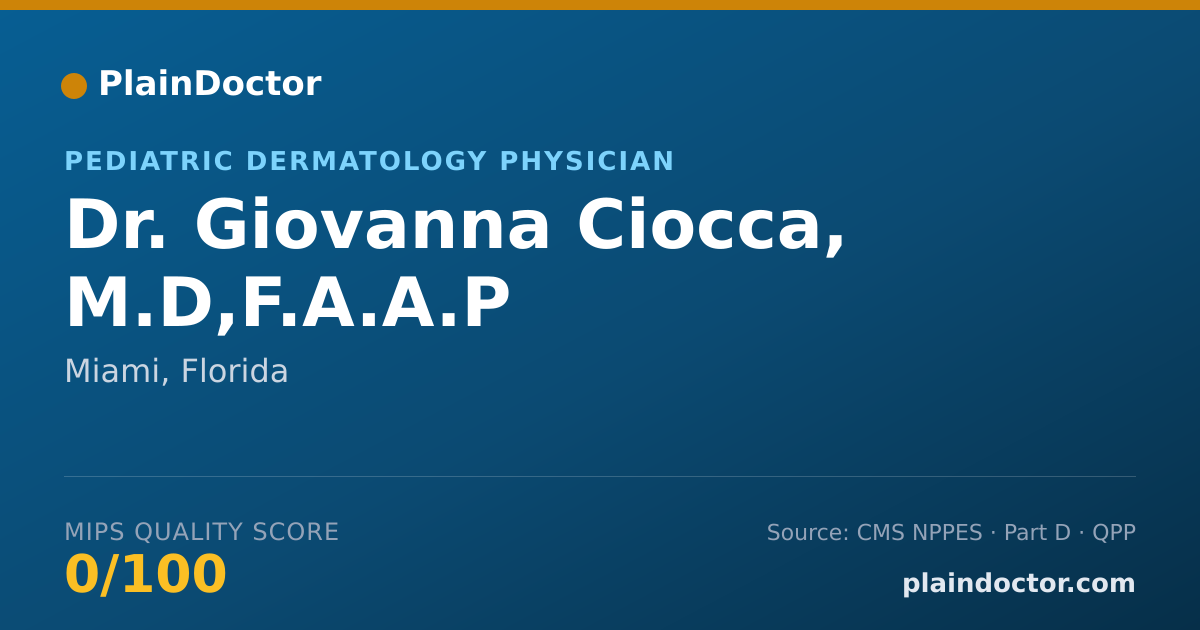 Shareable card for Giovanna Ciocca, M.D,F.A.A.P - Pediatric Dermatology Physician, Miami, FL