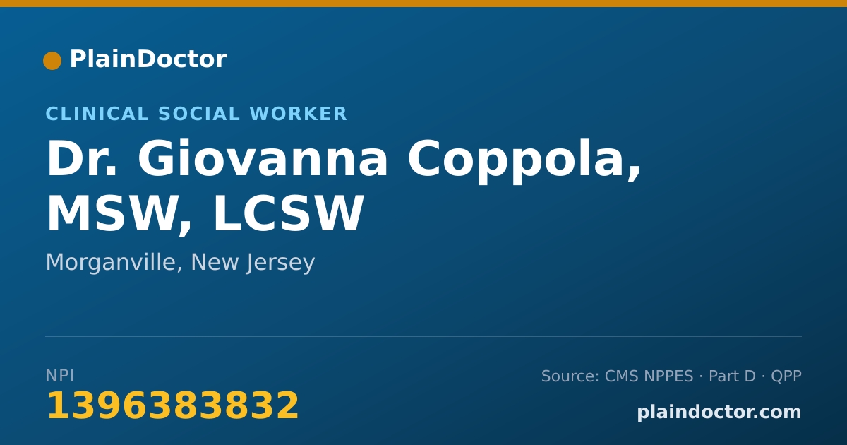 Shareable card for Giovanna Coppola, MSW, LCSW - Clinical Social Worker, Morganville, NJ