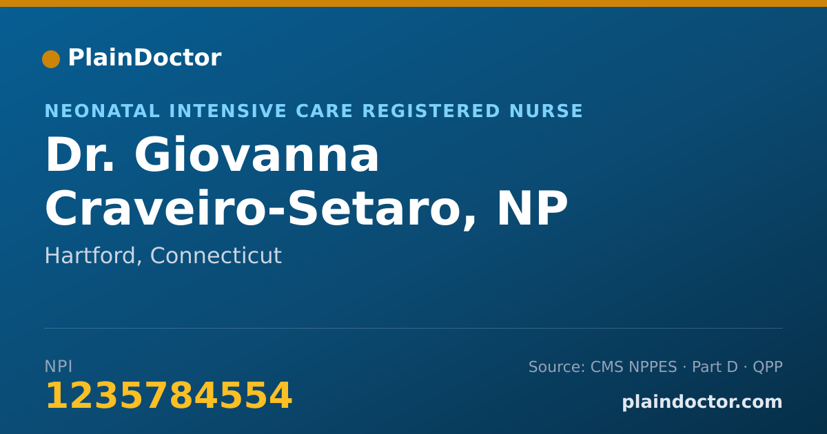 Shareable card for Giovanna Craveiro-Setaro, NP - Neonatal Intensive Care Registered Nurse, Hartford, CT
