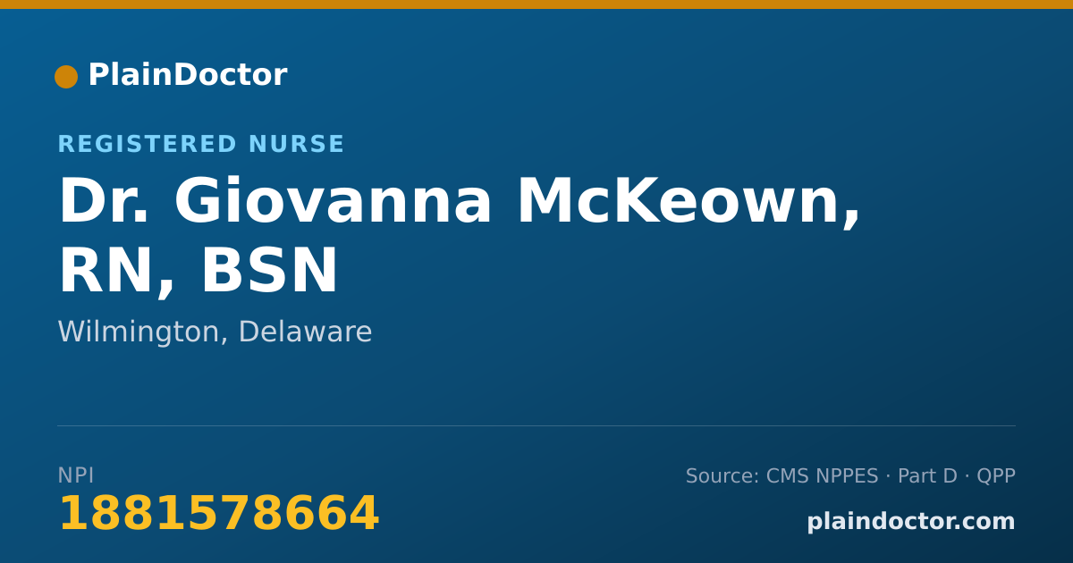 Shareable card for Giovanna McKeown, RN, BSN - Registered Nurse, Wilmington, DE