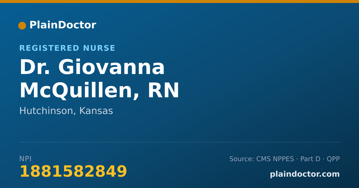 Shareable card for Giovanna McQuillen, RN - Registered Nurse, Hutchinson, KS
