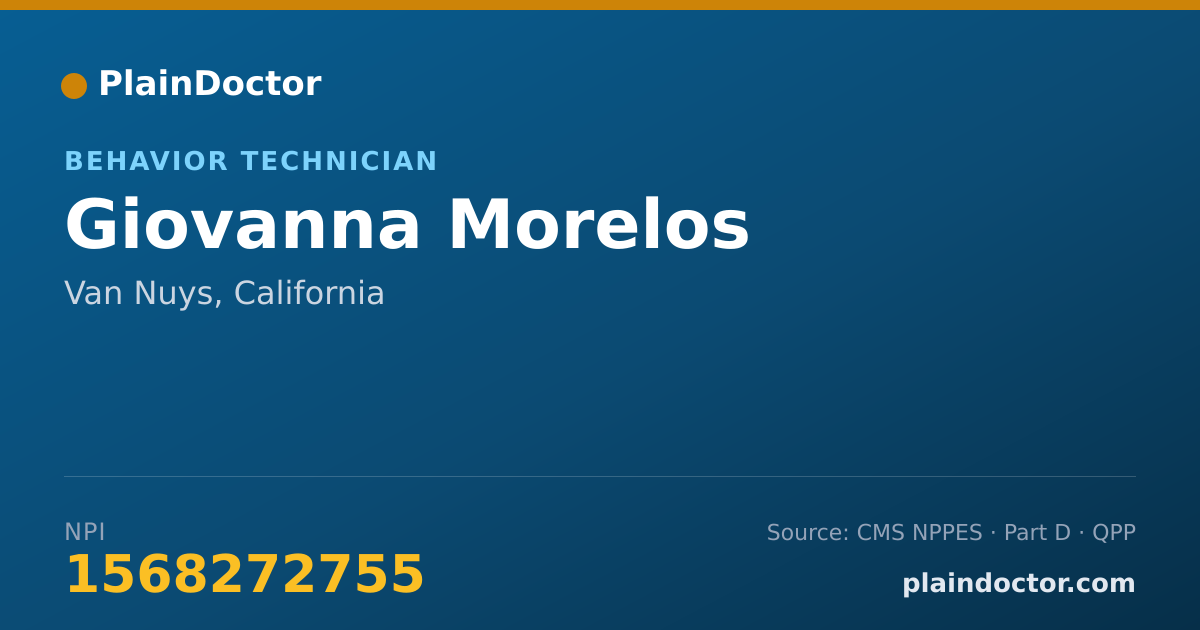 Shareable card for Giovanna Morelos - Behavior Technician, Van Nuys, CA