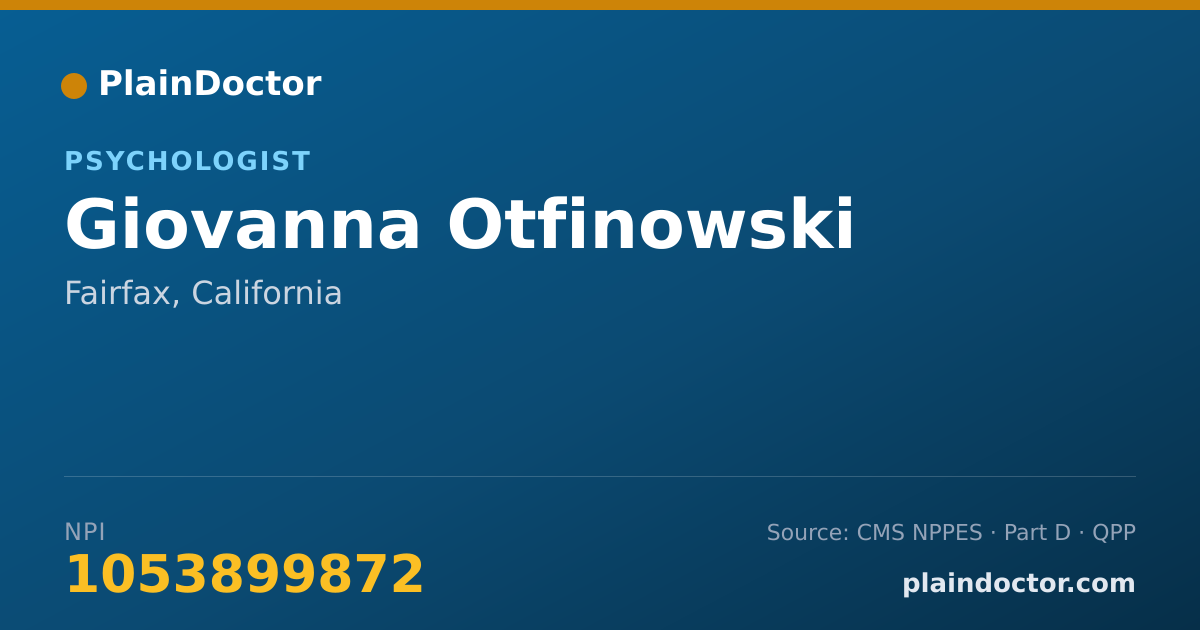 Shareable card for Giovanna Otfinowski - Psychologist, Fairfax, CA