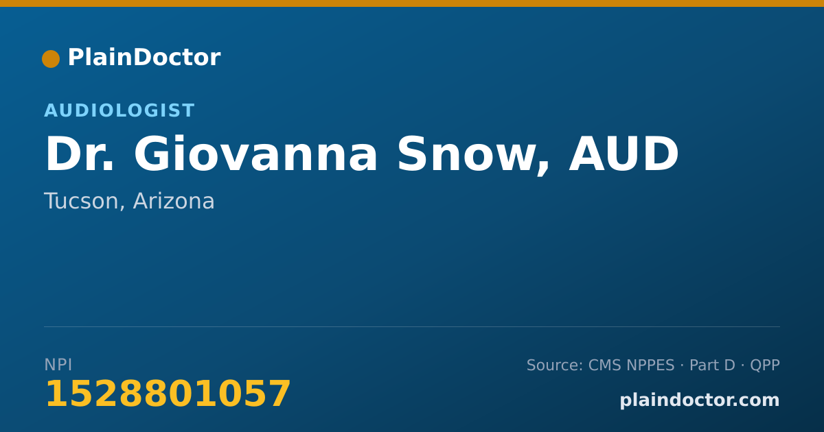 Shareable card for Giovanna Snow, AUD - Audiologist, Tucson, AZ