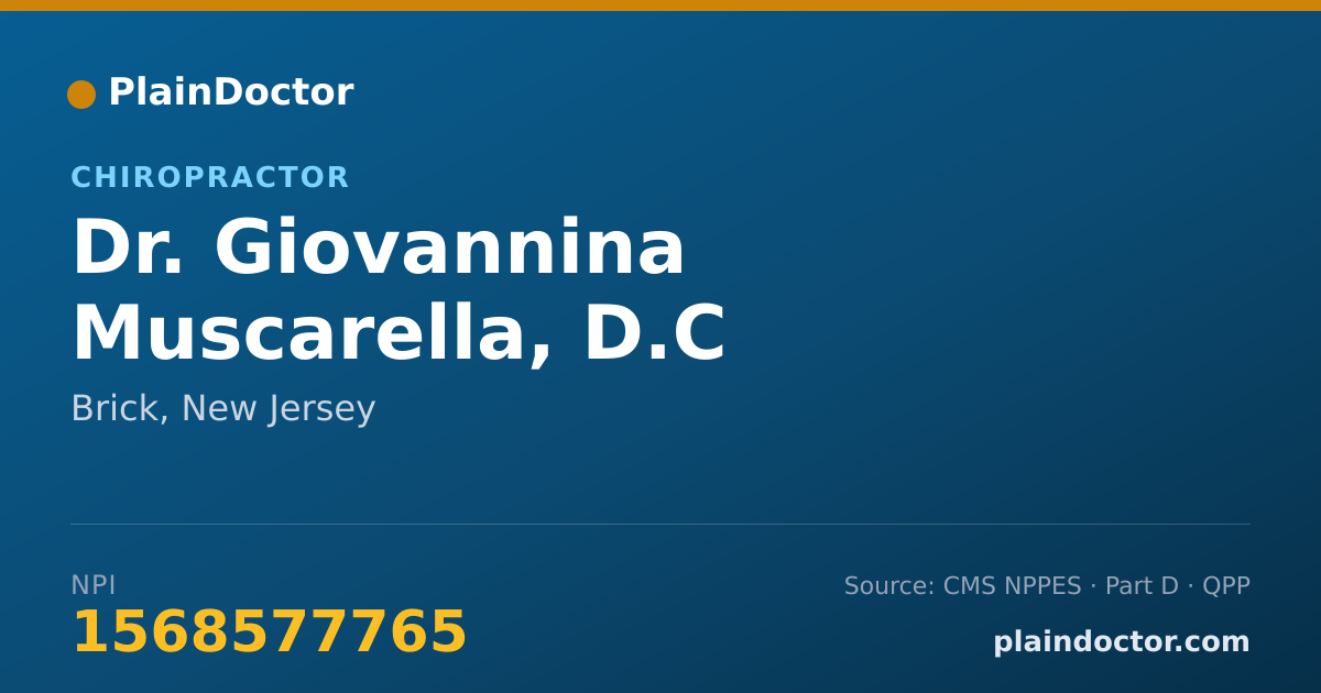 Shareable card for Giovannina Muscarella, D.C - Chiropractor, Toms River, NJ
