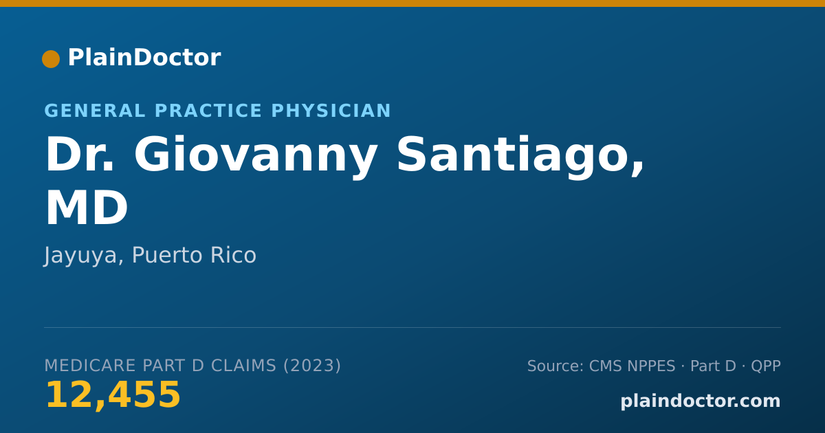 Shareable card for Giovanny Santiago, MD - General Practice Physician, Jayuya, PR